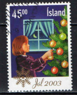 ISLANDA - 2003 - NATALE - ALBERO CON ORNAMENTI DI NATALE - USATO - Gebraucht