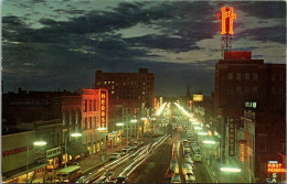 North Dakota Fargo Broadway Street Scene At Night 1964 - Fargo