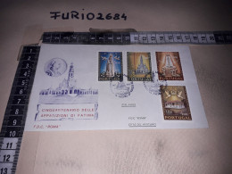 HB10012 FDC PORTOGALLO TIMBRO ANNULLO CINQUANTENARIO DELLE APPARIZIONI DI FATIMA - FDC