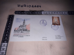 HB10015 FDC PORTOGALLO TIMBRO ANNULLO PELLEGRINAGGIO PAPA PAOLO VI A FATIMA - FDC