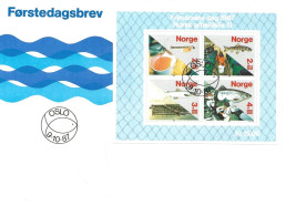 Norway 1987 Stamps Day 1987 With Bloc Norwegian Working Life, Mi Bloc 8 FDC - Altri & Non Classificati