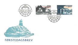 Norway 1988 Europe: Means Of Transport And Communication. Mi 996-997, FDC - Briefe U. Dokumente