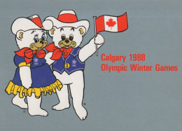 Calgary Canadian Winter Games Hidy & Howdy Mascot Postcard - Athlétisme