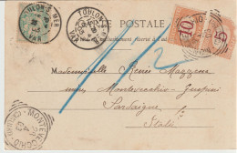 2*-Tassate-Segnatasse-Tassata Da Estero: Francia X L' Italia: Montevecchio Guspini-Sardegna-1903. - Portomarken