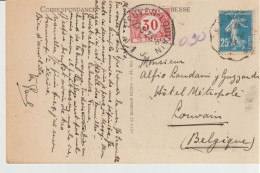 1*-Tassate-Segnatasse-Tassata Da Estero: Francia X Belgio-Cartolina Di Ouistreham-1923 - Strafport