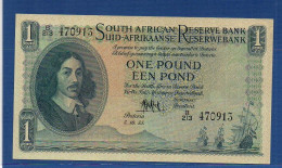 SOUTH AFRICA - P. 92d  – 1 Pound / Pond 05/10/1955 AUNC, S/n B/213 470913 - Sudafrica