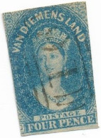 VANDIEMENSLAND - VAN DIEMENSLAND  - TASMANIA - AUSTRALIA - COLONIE BRITANNIQUE - 1856 N° 8 OBLITERE - Usados