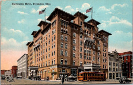 Ohio Columbus Trolley At The Chittendon Hotel 1918 - Columbus