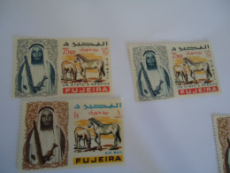 FUJEIRA   MLN    STAMPS    3 HORSES - Chevaux