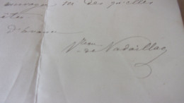 LAS 1885 COMTESSE DE NADAILLAC BELLE LETTRE A GUILLEN POUR L ACHAT DE 200 PEAUX DE TAUPES QUERCY LOT - Manuscripts