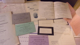 ANJOU ANGERS - MAINE ET LOIRE 1910 BEL ENSEMBLE LETTRES PUB INVITATIONS CDV DU CONGRES ARCHEOLOGIQUE DE FRANCE - Non Classés