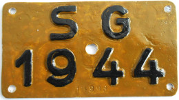 Velonummer St. Gallen SG 44 - Kennzeichen & Nummernschilder