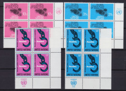 UNO New York [1978] Jahr Ex 4er ( **/mnh ) [01] Mit Emblem - Unused Stamps