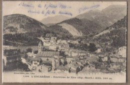 CPA 06 - L'ESCARENE - Environs De Nice - Très Jolie Vue Générale Du Village Avec Détails Maisons + TB Oblitération Verso - L'Escarène