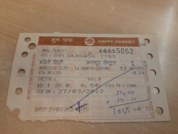 India Old / Vintage - Indian Railway / Train Ticket As Per Scan - Monde