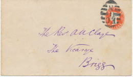 GB 1896, QV ½d Vermilion Very Fine Envelope With Barred Cancel "E.C / 1 / N" (Dubus Type 24, Only Very Few Exist, Rarity - Briefe U. Dokumente