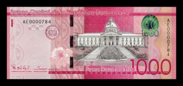 República Dominicana 1000 Pesos Dominicanos 2014 Pick 193a Low Serial 784 Sc Unc - Dominicana