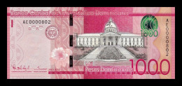 República Dominicana 1000 Pesos Dominicanos 2014 Pick 193a Low Serial 802 Sc Unc - Dominicaanse Republiek