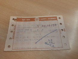 India Old / Vintage - Indian Railway / Train Ticket As Per Scan - Welt