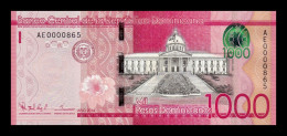 República Dominicana 1000 Pesos Dominicanos 2014 Pick 193a Low Serial 865 Sc Unc - Repubblica Dominicana