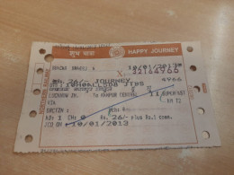 India Old / Vintage - Indian Railway / Train Ticket As Per Scan - World