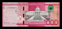 República Dominicana 1000 Pesos Dominicanos 2014 Pick 193a Low Serial 957 Sc Unc - República Dominicana