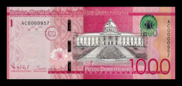 República Dominicana 1000 Pesos Dominicanos 2014 Pick 193a Low Serial 957 Sc Unc - Dominicana