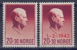 Norwegen 1942 - Hilfsfonds, Nr. 265 - 266, Postfrisch ** / MNH - Neufs