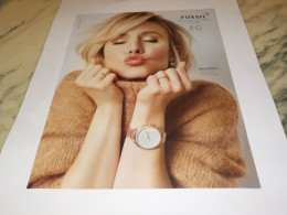 ANCIENNE PUBLICITE KRISTEN BELL  MONTRE FOSSIL 2016 - Autres & Non Classés