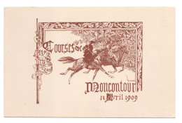 COURSES DE MONCONTOUR (22) - RARE - ILLUSTRATEUR - 12 AVRIL 1909 - HIPPISME / EQUITATION / CHEVAUX - Moncontour