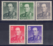 Norwegen 1962 - König Olaf V., Nr. 471 - 475, Postfrisch ** / MNH - Ungebraucht