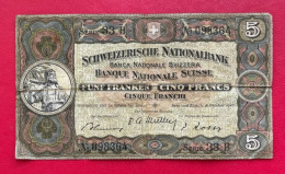 Beau Billet 5 Francs De Suisse 16 Octobre 1947 Série 33 B. Etat TB - Switzerland