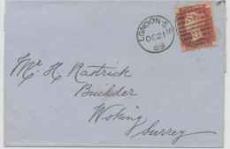GB 21.10.1869, QV 1d Rose-red Pl.112 (TI) On Superb Wrapper With Barred Duplex-cancel "LONDON-S.E / S E / 8" (South East - Covers & Documents