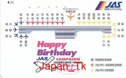 JAPAN Telefonkarte- JAA Airline, Flugzeug -  Siehe Scan - Aviones