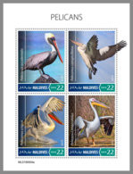 MALDIVES 2019 MNH Pelicans Pelikane M/S - OFFICIAL ISSUE - DH1932 - Pelícanos