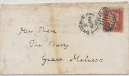 GB 1861, QV 1d Rose-red Perf. 14 (SK) On Cvr (small Faults - See Scan) With Barred Duplex-cancel "LONDON-S.E / S.E / 9" - Lettres & Documents