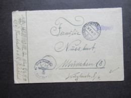 Böhmen Und Mähren / 3.Reich Feldpost 2.WK 1944 Stempel Feldpost Und Frankenstadt / Frenstat Pod Rad... Nach München - Briefe U. Dokumente