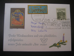 Österreich- Christkindl 28.12.1990, Glückwunschkarte Mit Leitzettel Graz - Storia Postale