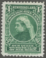 Newfoundland. 1897 400th Anniv Of The Discovery Of Newfoundland And 60th Anniv Of Queen Victoria's Reign. 1c MH SG66 - 1865-1902