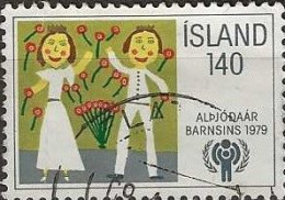 ICELAND 1979 International Year Of The Child - 140k - Children With Flowers FU - Usati