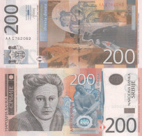 SERBIA  200 Dinara 2013 UNC  P-58 , Governor Jorgovanka Tabaković (Prefix AA) - Serbia