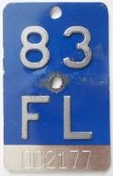 Velonummer Liechtenstein FL 83, Blau - Plaques D'immatriculation