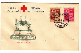 STT VUJA VUJNA 1953 TEDEN RDEČEGA KRIŽA SETTIMANA DELLA CROCE ROSSA FDC ŽIG KOPER CAPODISTRIA RED CROSS - Storia Postale