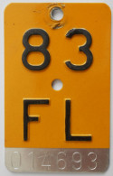 Mofanummer (Velonummer) Liechtenstein FL 83, Gelb - Number Plates