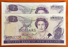 New Zealand 2 Dollars 1989 P170c Yellow & White Paper UNC - Nueva Zelandía