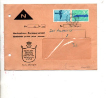 LIECHENSTEIN AFFRANCHISSEMENT COMPOSE SUR LETTRE CONTRE REMBOURSEMENT POUR LA FRANCE 1969 - Lettres & Documents