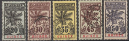 GUINEE - 1906 - PALMIERS - YVERT N°38+40/43 OBLITERES - COTE = 30.5 EUR - Usados