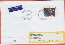 VATICANO - VATICAN - 2002 - 0,62€ Natale 2001 - Viaggiata Da Città Del Vaticano Per Milano - Storia Postale