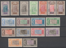 GUINEE - 1913 - SERIE COMPLETE YVERT N°63/79 * MH (ADHERENCES SUR LE 75c) - COTE = 48 EUR - Neufs