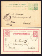 1894 2 GZ Karten Nach Zürich Gelaufen. - Cartes Postales